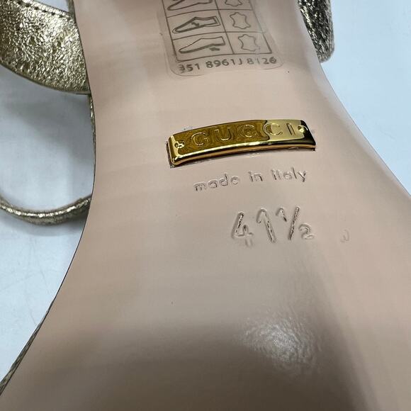 Gucci Gold Block Heel Sandals - Picture 12 of 12
